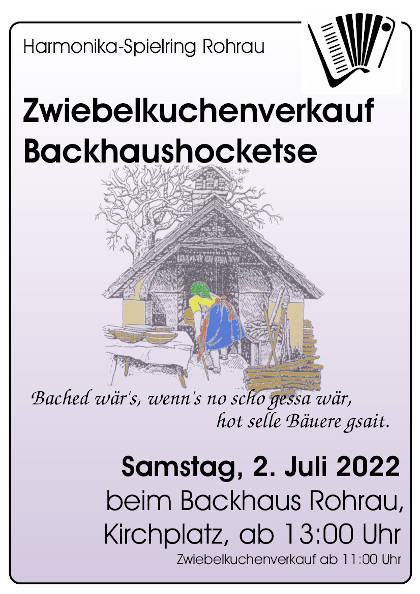 Backhaus-Hocketse mit Zwiebelkuchen-Verkauf