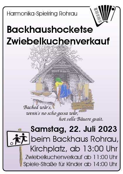 Backhaus-Hocketse mit Zwiebelkuchen-Verkauf